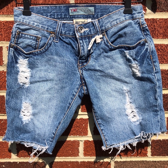 Buy 2 Get 1 Free: YMI Long Jean Shorts - Picture 1 of 3
